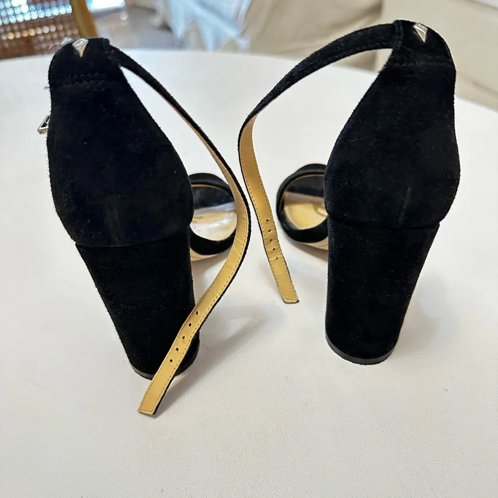 SAM EDELMAN Black Suede Yaro Heels 5 - Picture 3 of 4